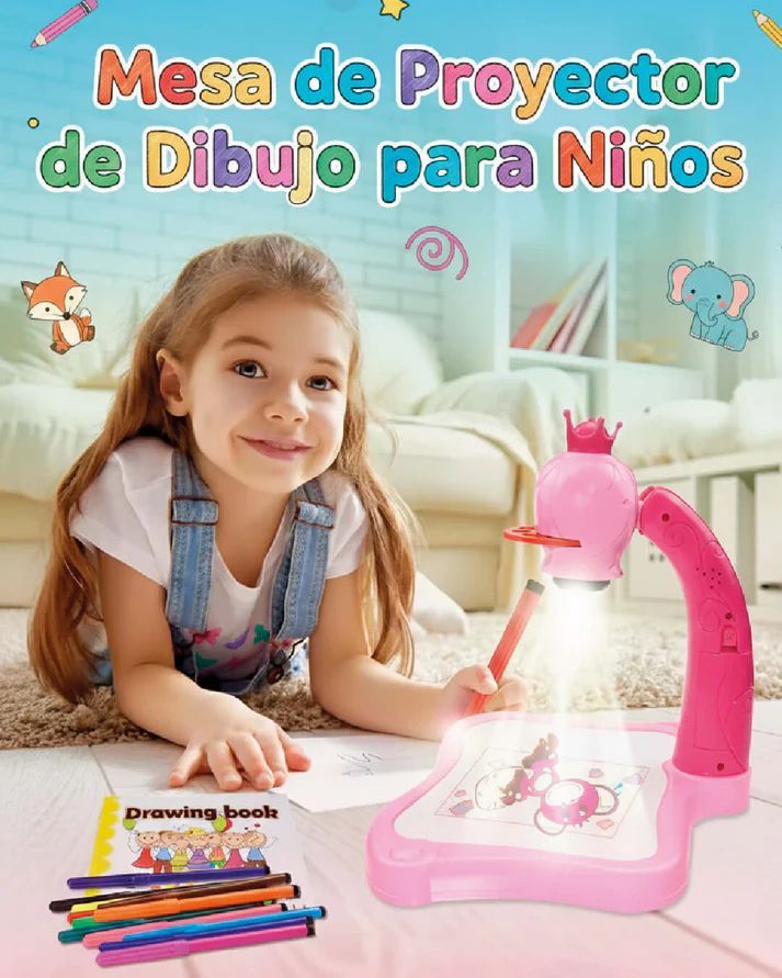 Mesa de Dibujo Infantil con Proyector Creativo 3 en 1